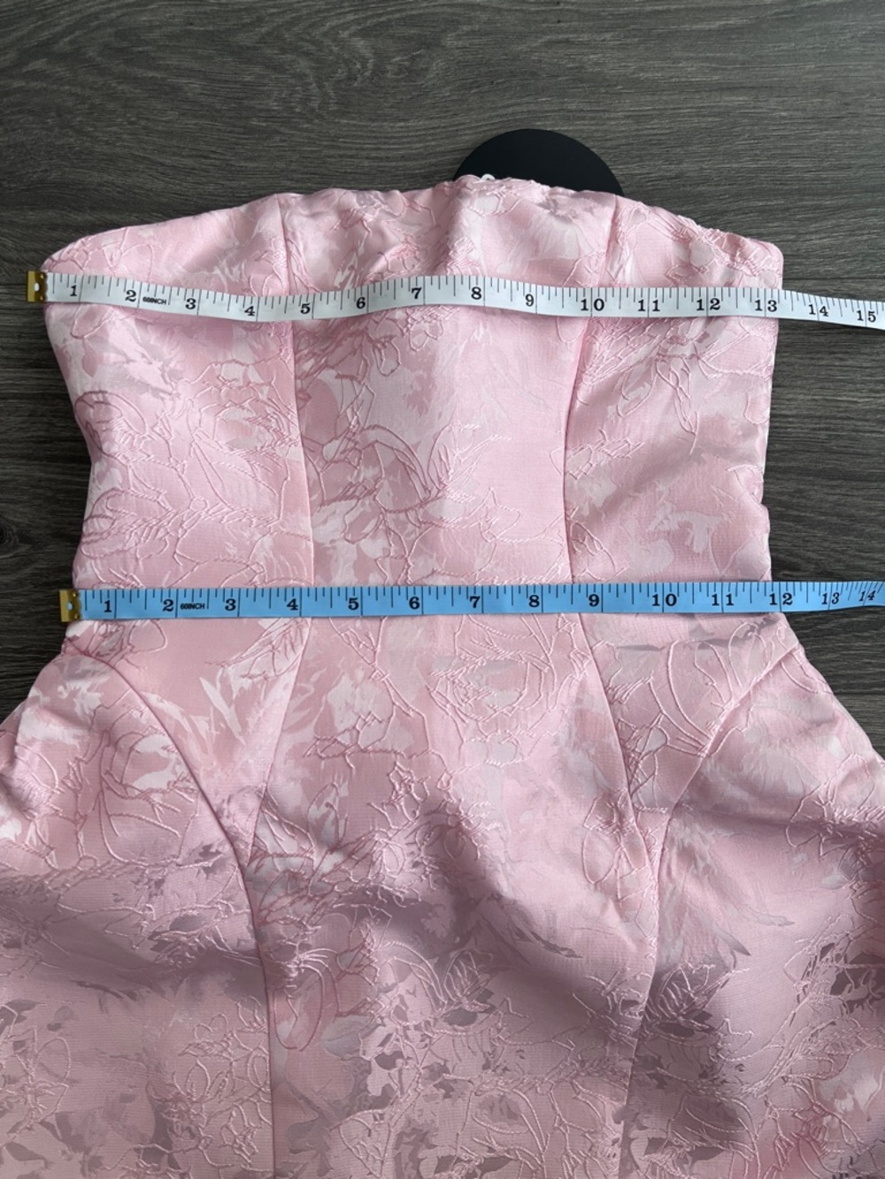 BABYBOO Elenora Mini Dress XS Blush Pink Floral Lace-Up Bow Feminine Coquette - Picture 9 of 10
